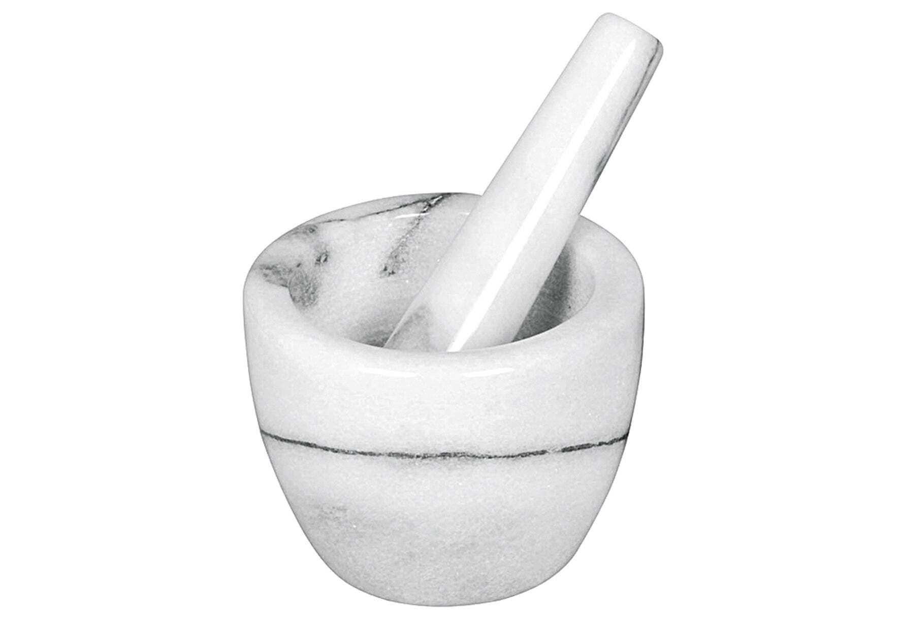 Westmark Mortar and Pestle Made of Marble, Tall, Inner Diameter: Approx. 7.5 cm, Marmor, Gourmet, White/Grey, 69592260
