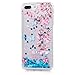 YOKIRIN iPhone 7 Plus iPhone 8 Plus Case, Crystal Soft Flexiable TPU Shell 3D Handmade Bling Sparkle Glitter Quicksand Flowing Liquid Cover Flower Butterfly