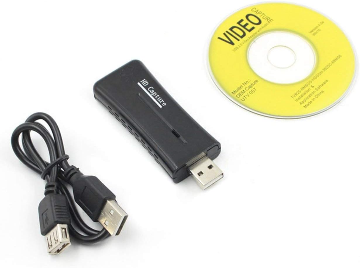 BIYI USB2.0 HDMI Acquisition Card Monitor HDMI Video Capture Card HD Input Resolution Flash Drive Fast Data Transfer Plug And Play (Black)