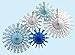 5-Piece Tissue Snowflake Decorations, Winter Mix, White & Blue (15-22 Inch)