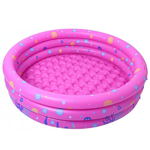 Inflatable 3 Ring Circles Swimming Pool with 6 Pack Soft Play Toys,Inflatable Round Swimming Ball Pit For 1-2 Year Old Babies Toddlers Outdoor Indoor Activities Garden Parties