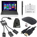 EEEKit Starter Kit Bundle with 2.4G Wireless Mouse, OTG Hub Adapter Cable and Card Reader for E-FUN Nextbook (6 Items)