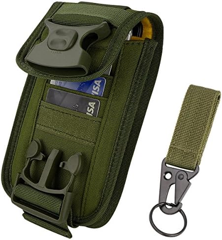 Shidan Double Capacity Belt Clip Pouch, Nylon Molle EDC Utility Gadget Pouch Cellphone Holster Tactical Belt Waist Bag with Card Slots for iPhone X 8+ 8 7, Samsung S10+ S10 S10e S9 S8 S7 and Other