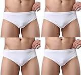 Kseey 4-Pack Men Ice Silk The elastic Breathable Briefs and Men's underwear classic briefs White L