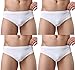 Kseey 4-Pack Men Ice Silk The elastic Breathable Briefs and Men's underwear classic briefs White L