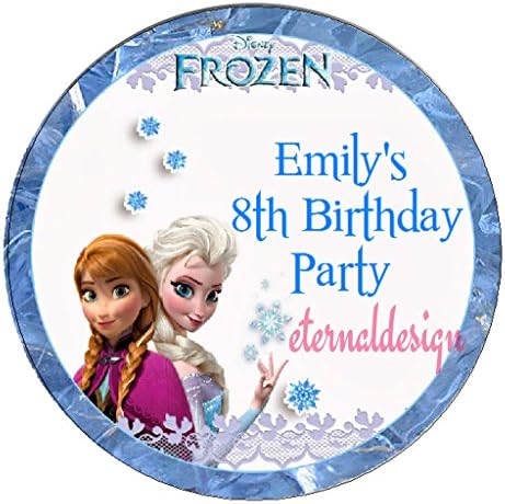 Pack of 24 Disney Frozen Personalised Circle Stickers with Glossy Finish KBCS045