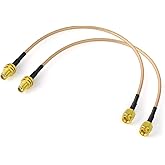 Bingfu SMA Female Bulkhead Mount to SMA Male RG316 Antenna Extension Cable 12 inch 30cm 2-Pack Compatible with 4G LTE Router 