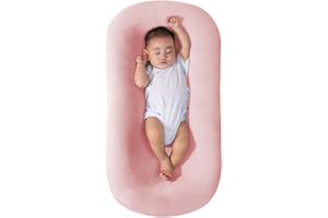 Veayiik Baby Lounger for Newborn, Baby Lounger Pillow, Newborn Lounger Nest for Baby 0-12 Months (Pink)