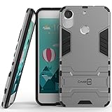 HTC Desire 10 Pro Case, CoverON [Shadow Armor Series] Hard Slim Hybrid Kickstand Phone Cover Case for HTC Desire 10 Pro - Silver / Black