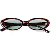 Laurinny Oval Sunglasses for Women,90s Retro Small Trendy Shades | Vintage Chic Cute,Skinny,Lightweight,Comfortable Fit,UV400 Protection,Daily Driving,Beach Trips,Everyday Wear,Street Style