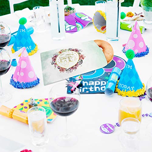 100pcs Floral Gold Foil Thank You Cookie Treat Gift Bags Small Floral Paper Bags For Birthday Candy Cookies Buffet Party Supplies Pricepulse