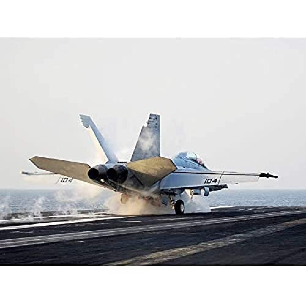 Military USA Navy FA-18F Super Hornet Aircraft Jet Photo Art Print Canvas Premium Wall Decor Poster Mural