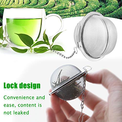 2 Pack Tea Strainer-Stainless Steel Mesh Tea Ball Infuser,Premium Tea Filter Tea Interval Diffuser with Extended Chain Hook for Loose Leaf Tea and Spices & Seasonings