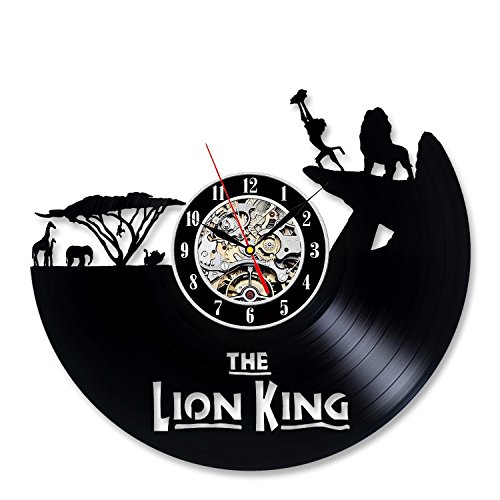 Lion King Vinyl Record Cool Black Wall Clock Gift