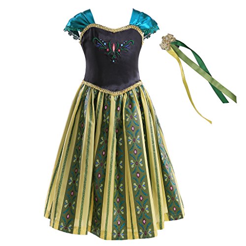 Pettigirl Girls Anime Custume Coronation Classical Shinning Fancy Dress with Haircomb 3-11 Y