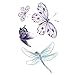 Wyuen 12 Sheets Butterfly Women Temporary Tattoo Stickers Animal Tattoos Body Art Waterproof Hand Fake Sticker (W12-03)