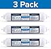 Hydronix 3 Pack ICF-10Q Inline Reverse Osmosis Post, Fridge & Ice Coconut GAC Water Filter 2000 Gal, 1/4