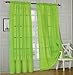 Elegant Comfort® 2 Piece Solid SHEER PANEL with ROD POCKET - Window Curtain 60-inch width X 84-inch Length - Lime
