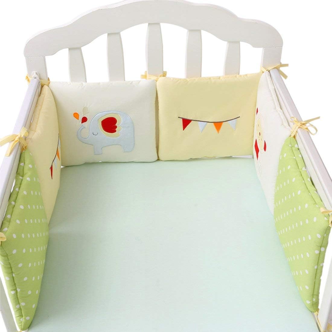 protector cuna,Baby Cot Bed Bumper Cotton 6 PCS Safer Crib Sided Bumpers Juegos de sábanas