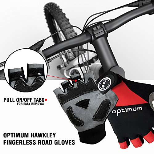 Optimum Hawkley MTB Gloves - Easy Sweat Wipe-off Thumb Terry, Breathable and Sweat-Wicking - Protective Palm Padding - Perfect for Cycling, Climbing, Mountain Biking, and Other Outdoor Pursuits