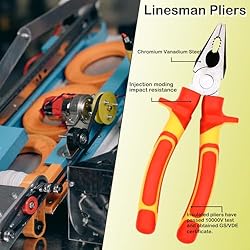 WEDO 7-Inch Insulated Linesman Pliers, VDE