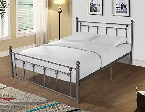 Bed Frame Full Size Metal,JULYFOX Modern Platform Bed with Headboard Footboard Metal Slats Steel Frame 800 lb Heavy Duty No Box Spring Needed 6 Legs 10.5 inch Storage Space Underneath Deluxe Bronze