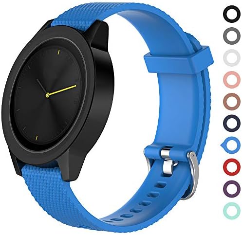 Meifox Garmin Vivomove HR Bands,Solf Silicone Replacement Band for Garmin Vivomove HR Premium Sport Watch (Sky Blue, Sport Large)