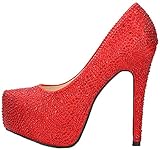 Littleboutique Glitter Stone Wedding Platforms High Heels Bridal Shoe Prom Party Pumps