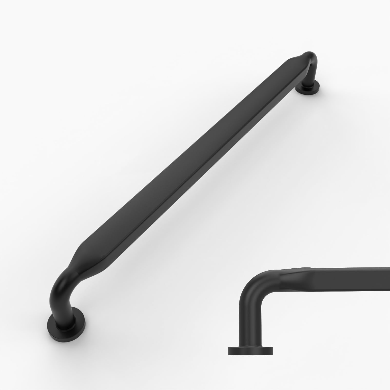 Amerdeco 10 Pack Matte Black Cabinet Pulls 7.5 Inch(192mm) Hole Centers Kitchen Cabinet Handles Solid Zinc Alloy Cabinet Hardware Drawer Pulls AM017