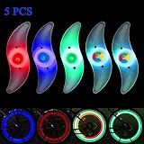 ColorGo Bike Wheel Lights 5pcs with 3 LED Flash Modes Waterproof Bicycle Tire Spoke Lights Keep Safe and Fun for Night Riding (Red+Blue+Green+2 Colorful)