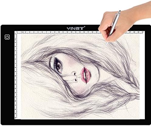 Tracing Light Box By Yinat, A4 LED Artcraft Tracing Light Pad Light Box For Artists,Drawing, Sketching, Animation, 17 Inch Light Pad (1 Pack)