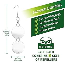 De-Bird Repellent Disks, 8 Pack Set Bird Deterrents
