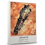 Lebanons country Map Poster, Lebanons Country road