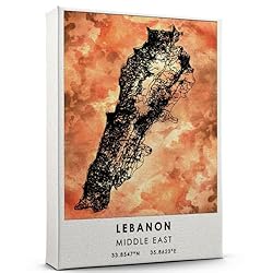 Lebanons country Map Poster, Lebanons Country road