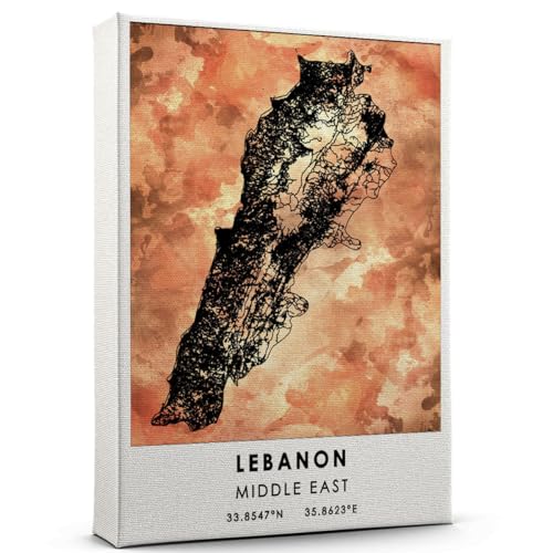 Lebanons country Map Poster, Lebanons Country road