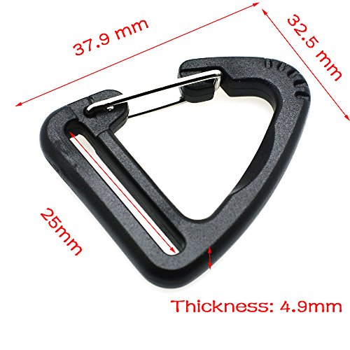 image for sacoora 15pcs/pack 1'' Plastic Buckles Hook Climbing Carabiner Hanging