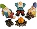 Twig & Flower The Relax Garden Gnomes by The Campfire (Five Piece) Fairy Campfire Mini Gnomes Set Gnomes Decor Fairy Garden Camper Gnome Gifts Designed