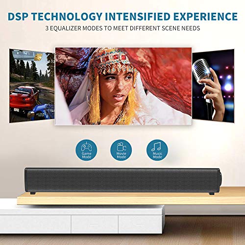 Sound Bar for TV Soundbar with Dual Builtin Subwoofer 15.8 Inch 3D