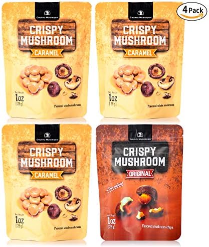 Shiitake mushroom crisps, Crispy Mushroom, Low fat snack pack, Crunchy healthy, Vegetable crisps, Mushroom snack, vegetable snacks, healthy crunchy snacks, mushroom chips snacks, varitey pack of 4
