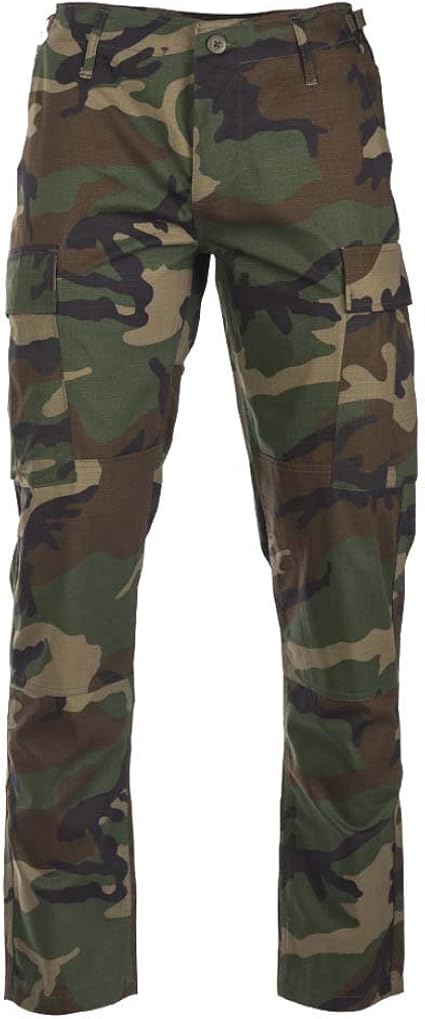 slim fit woodland camo pants