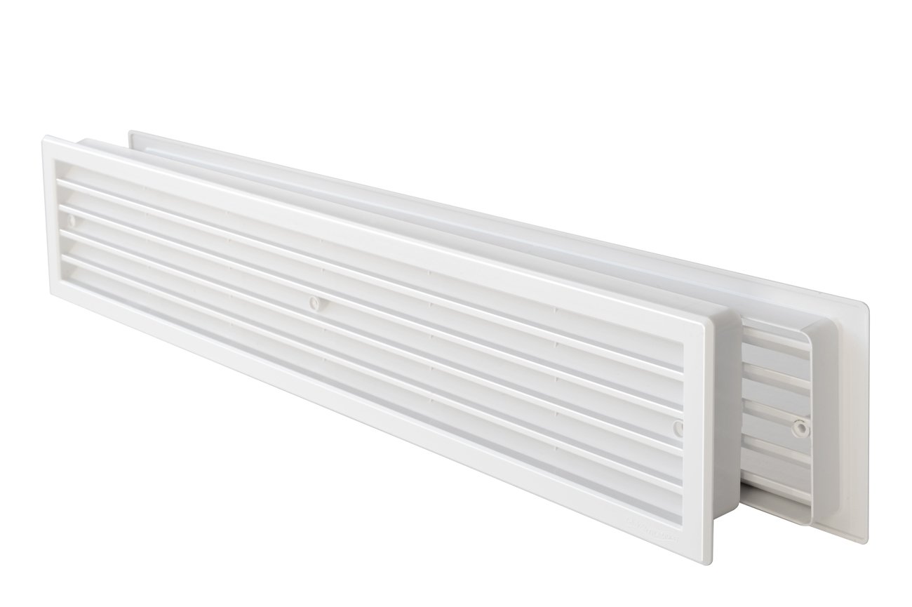 La Ventilazione PTT459B Rectangular Plastic Telescopic Grid 452X90 Mm, White