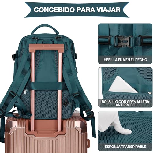 ECYWE Mochilas de viaje grandes, mochilas de viaje multifuncionales, con Puerto de Carga USB，mochilas de transporte, mochilas de senderismo, impermeables, mochilas para deportes al aire libre