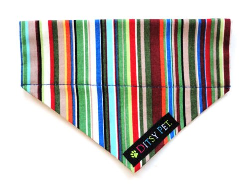 Ditsy Pet Joseph Striped Bandana Medium