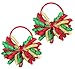 HipGirl Boutique Girls/Women Korker No Crease Ouchless Hair Bow Ponytail Holders (1 Pair Christmas Red Gold Green Korker Pony Holder)