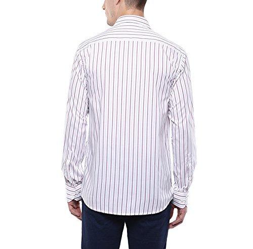 american crew men's stripes shirt with pocket (white)