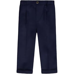 Toddler Boys Dress Pants Kids Wide Leg Button Flat Front School Uniform Clothes Elegant Wedding Flower Boy Formal Suits