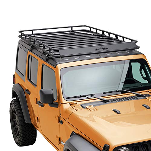 EAG 4 Door Roof Rack Cargo Basket with Wind Deflector Fits for 1821