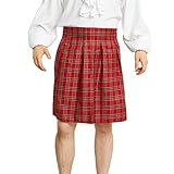 Largemouth Men's Scottish Kilt Costume (Standard (30, Piper Red)
