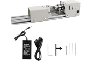 NW Mini Lathe Machine 12V-24VDC 96W Mini Wood Lathe Milling Accessories for DIY Woodworking Miniature Buddha Pearl Lathe Grin