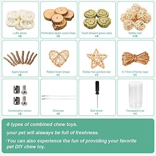 Roundler DIY Rabbit Hamster Chew Toys, Pet Snacks Molar Toys, Make a Unique Chew Toy for Small Animals, Suitable for Rabbits, Chinchillas, Guinea Pigs, Hamsters, Chewing/Playing (Style-1)